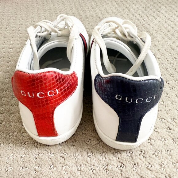 Gucci Ace Sneaker Snake Embroidered Authentic Size 8 - Picture 4 of 9
